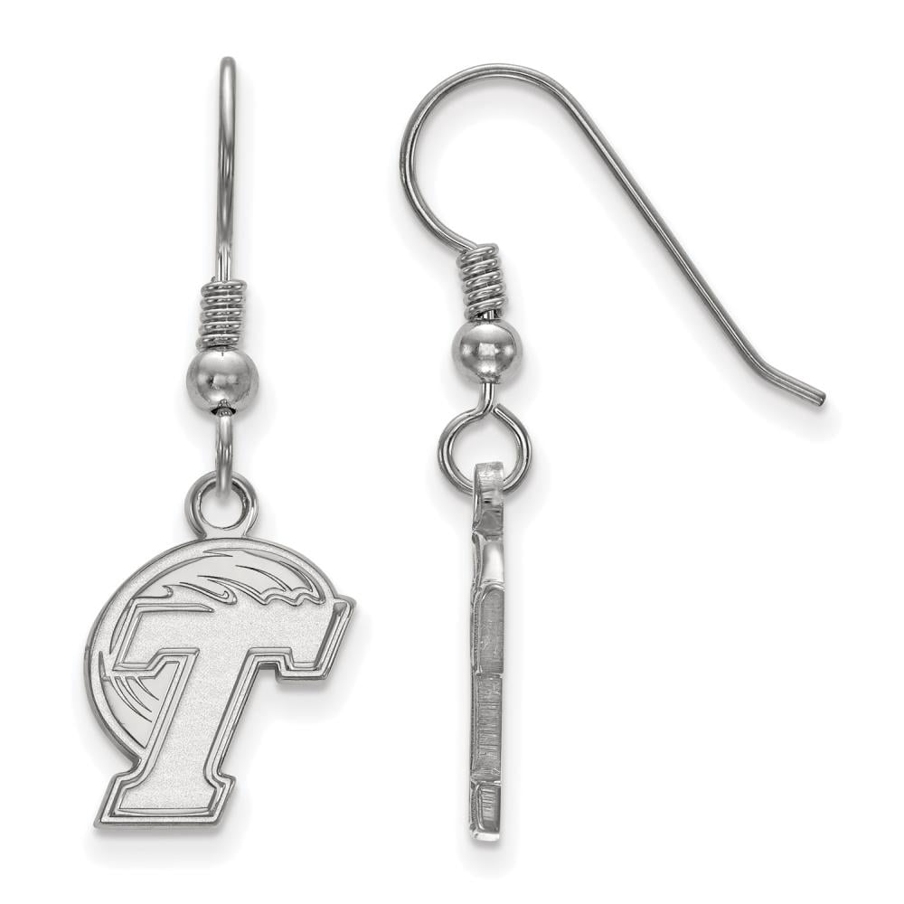 Sterling Silver LogoArt Official Licensed Collegiate Tulane University (TU) Small Dangle Earrings