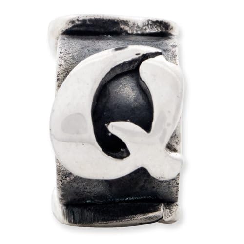 Reflection Beads Sterling Silver Reflections Letter Q Message Bead