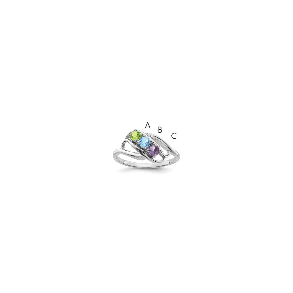 Sterling Silver Rhodium-plated Family Jewelry Mounting
