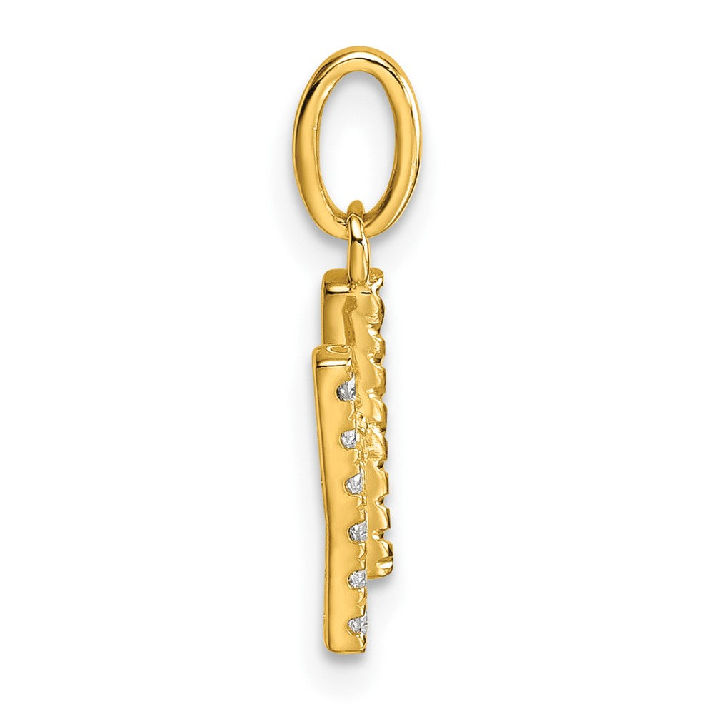 14k Twisted .07 ct. Diamond Initial H Charm