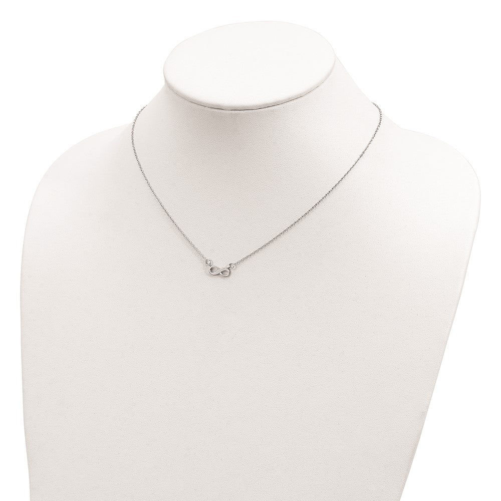 Sterling Silver Rhodium-plated w/ 2in ext. Infinity Necklace 16 Inches