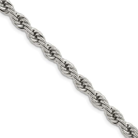 Stainless Steel Polished 6mm 20in Rope Chain