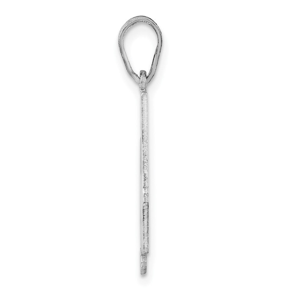 Sterling Silver/Rhodium-plated Alabama State Pendant
