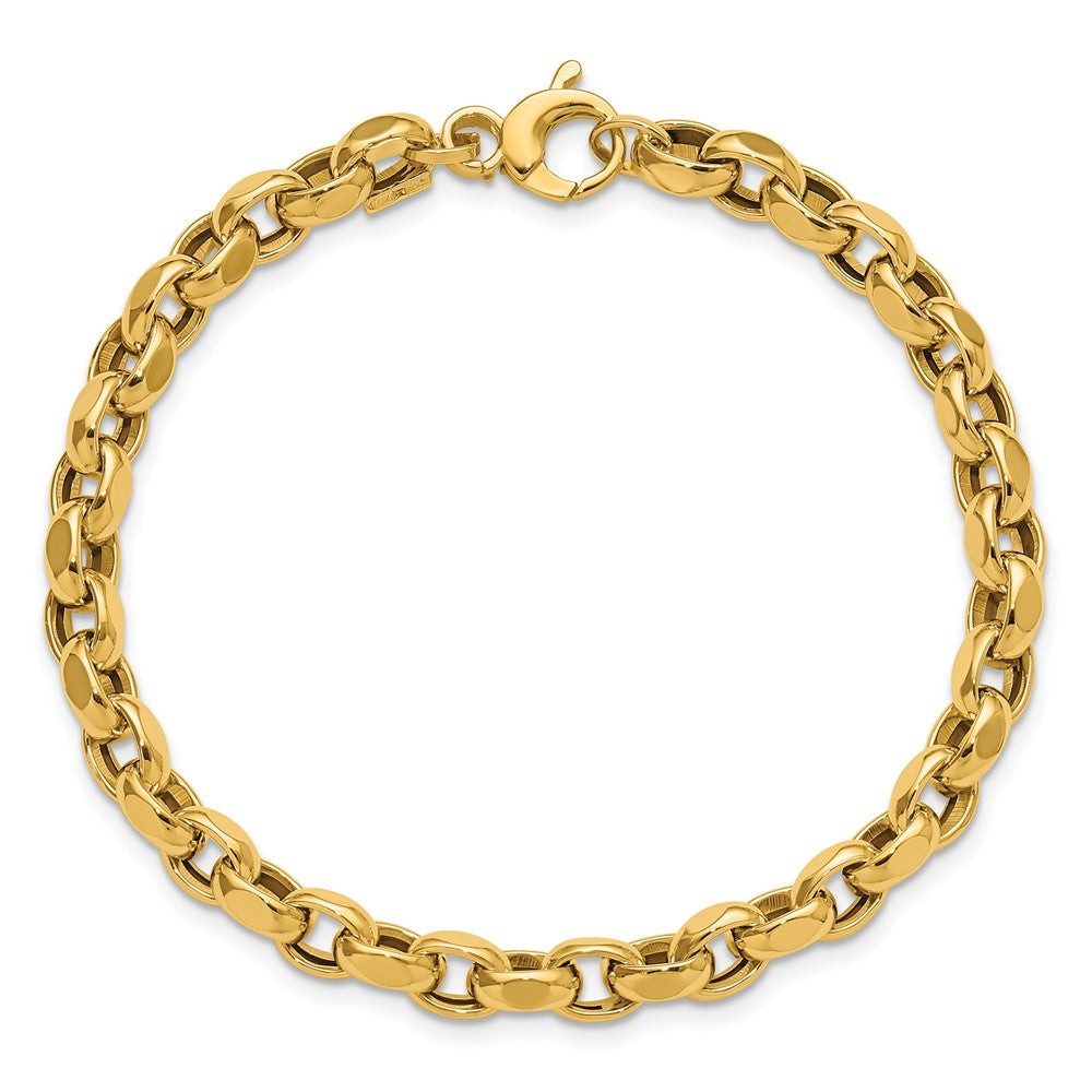 14K Polished Fancy Link Bracelet 7.5  inches
