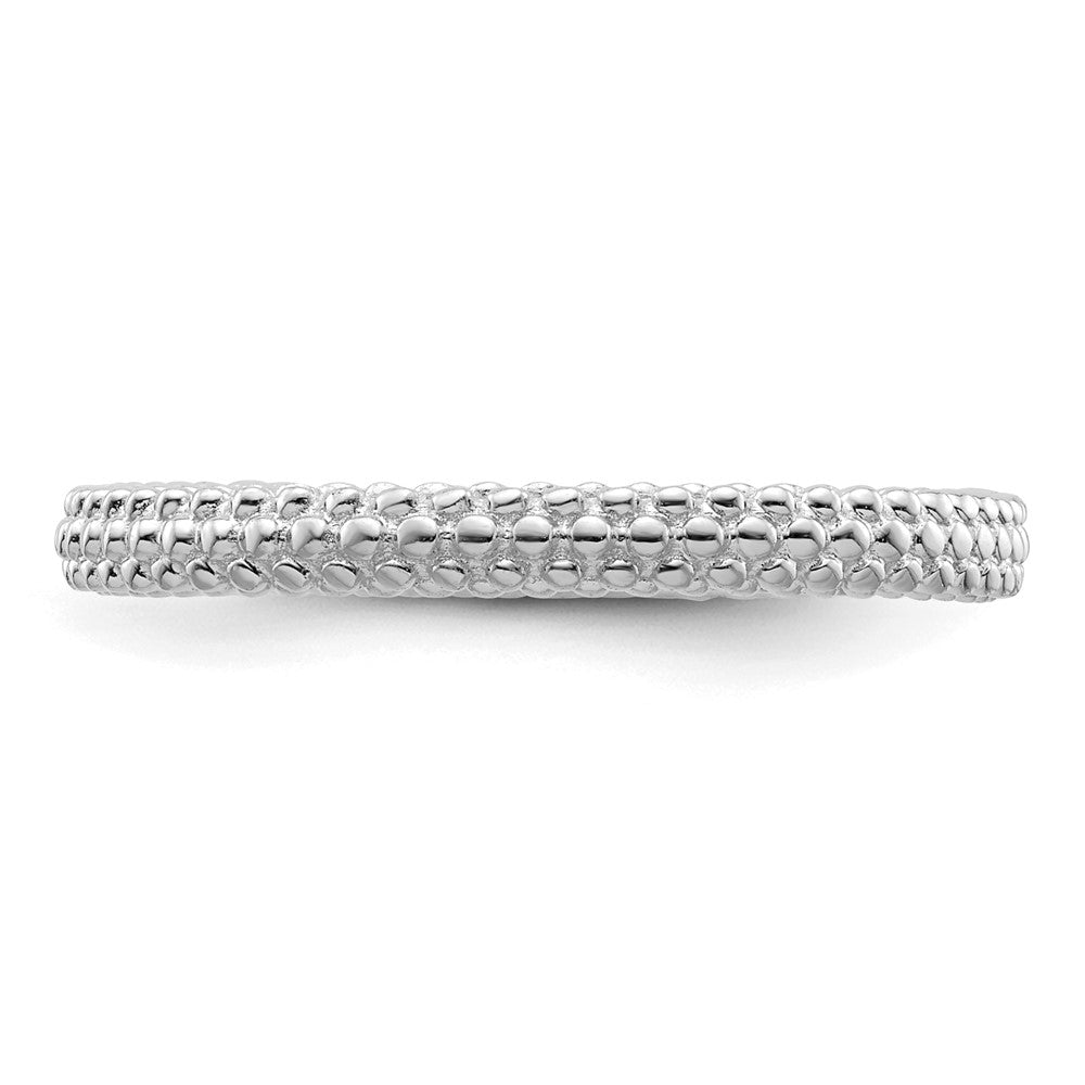 Sterling Silver Stackable Expressions Rhodium-plated Domed Ring Size -6