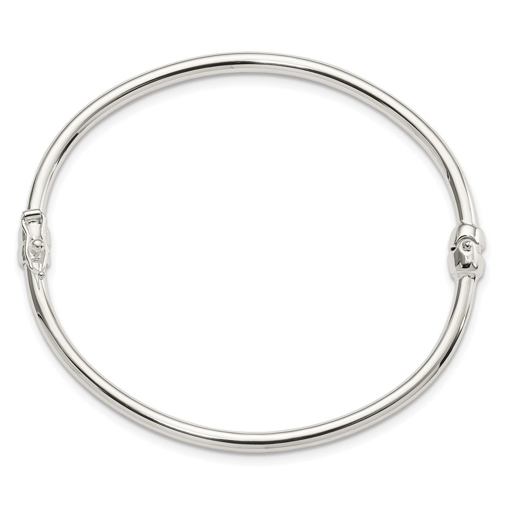 Sterling Silver Polished Hinged Bangle 7 inches
