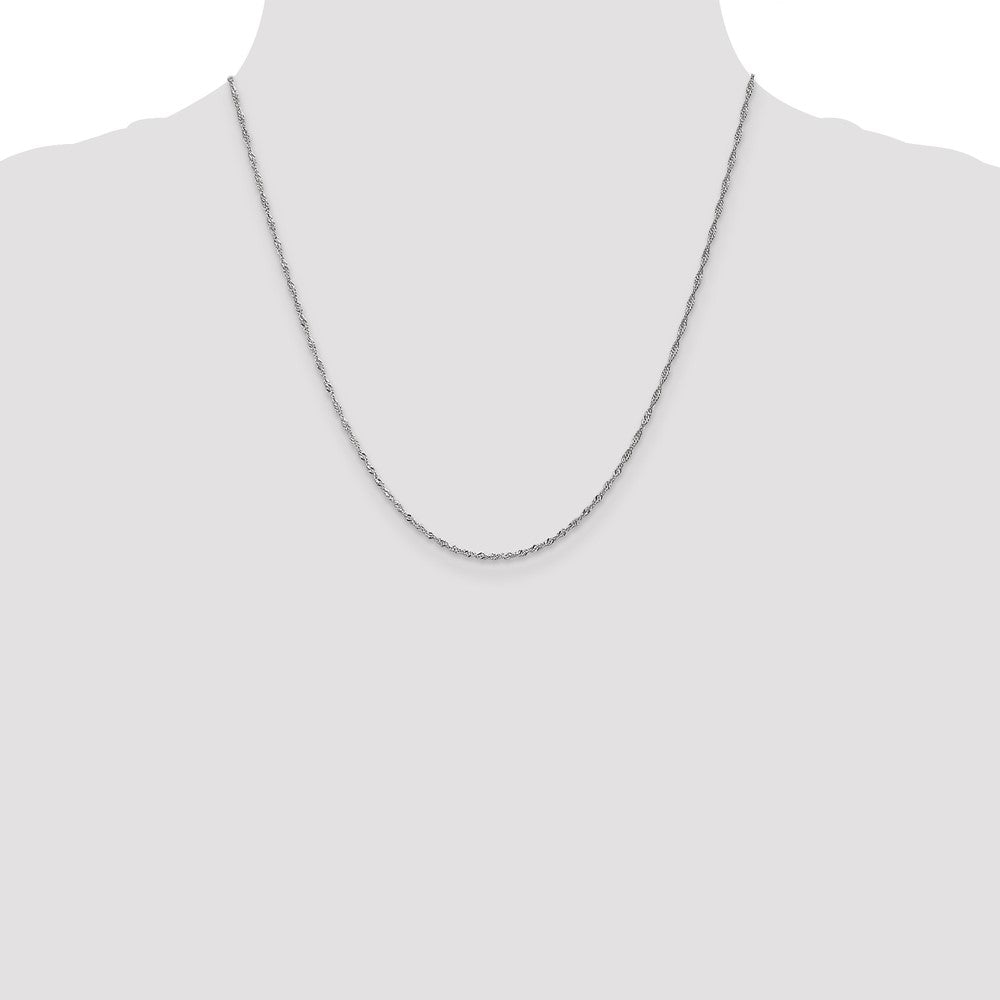 14K White Gold 1.3mm Singapore Chain