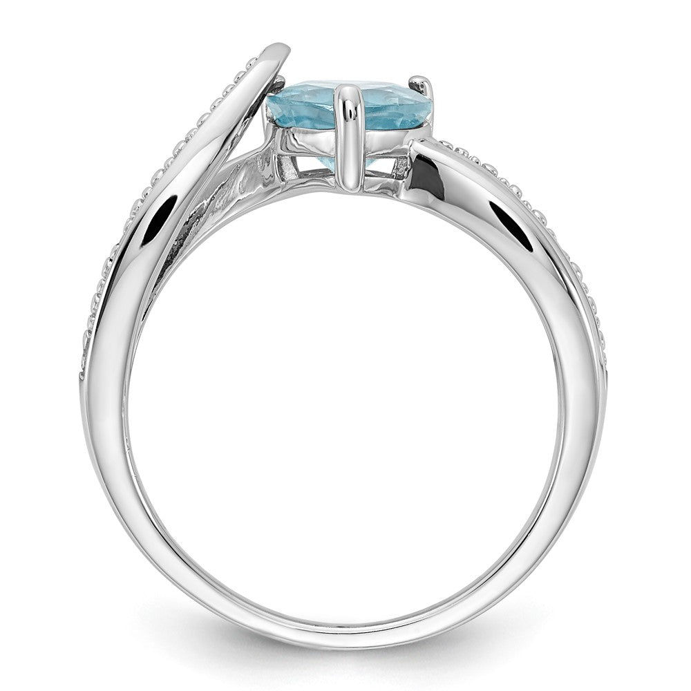 Sterling Silver Heart Shaped Syn March & Diamond Ring