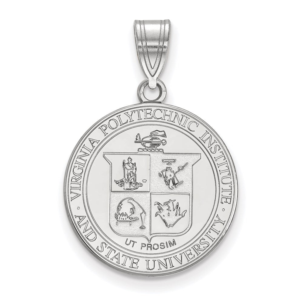 10k White Gold LogoArt Virginia Tech Large Crest Pendant