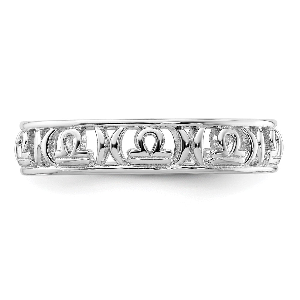Sterling Silver Stackable Expressions Libra Zodiac Ring Size -5
