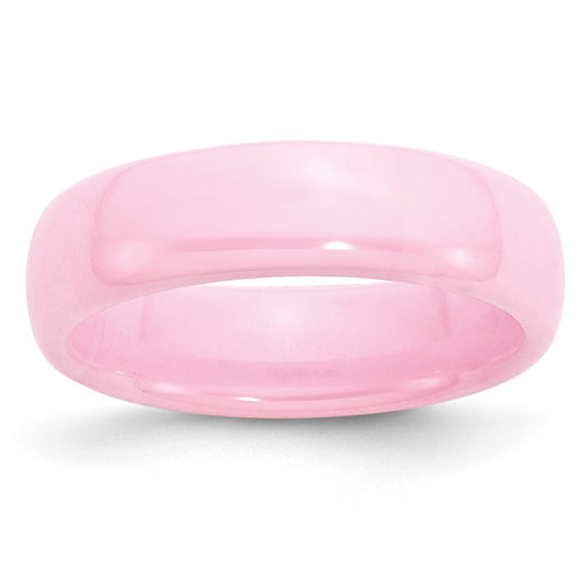 Ceramic Pink 6mm Polished Band Size - 8.5