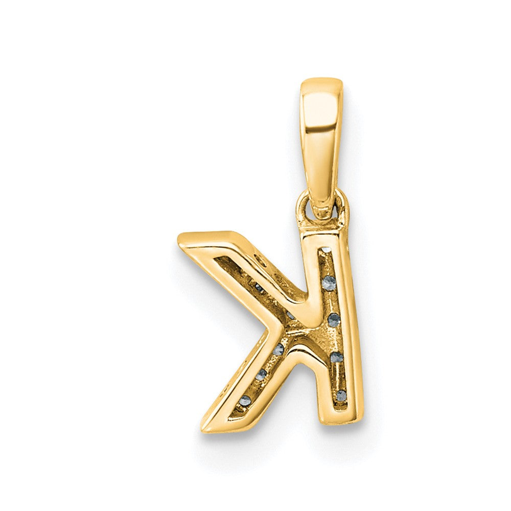 10K Diamond Letter K  Initial with Bail Pendant