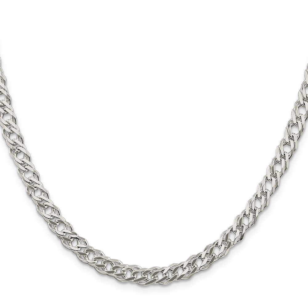 Sterling Silver 5.65mm 6 Side D/C Flat Double Curb Chain 24 Inches