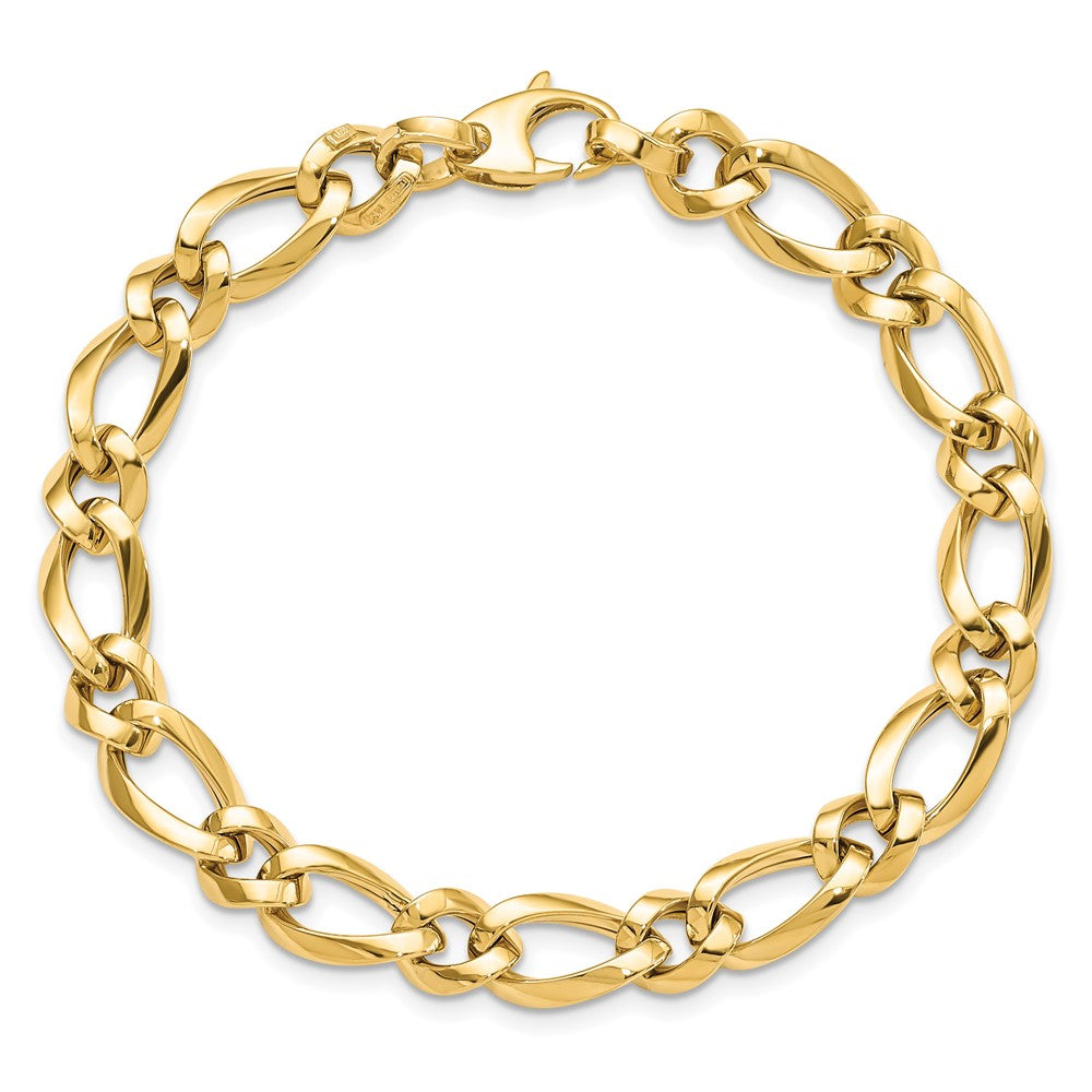 14K Polished Fancy Link 7.5in Bracelet 7.5  inches