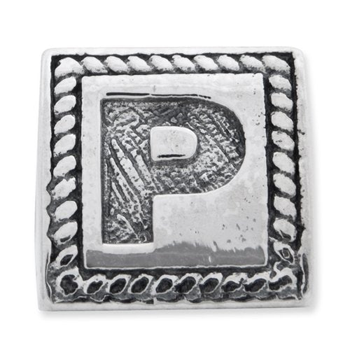 Reflection Beads QRS1429P Sterling Silver Letter P Triangle Block Bead