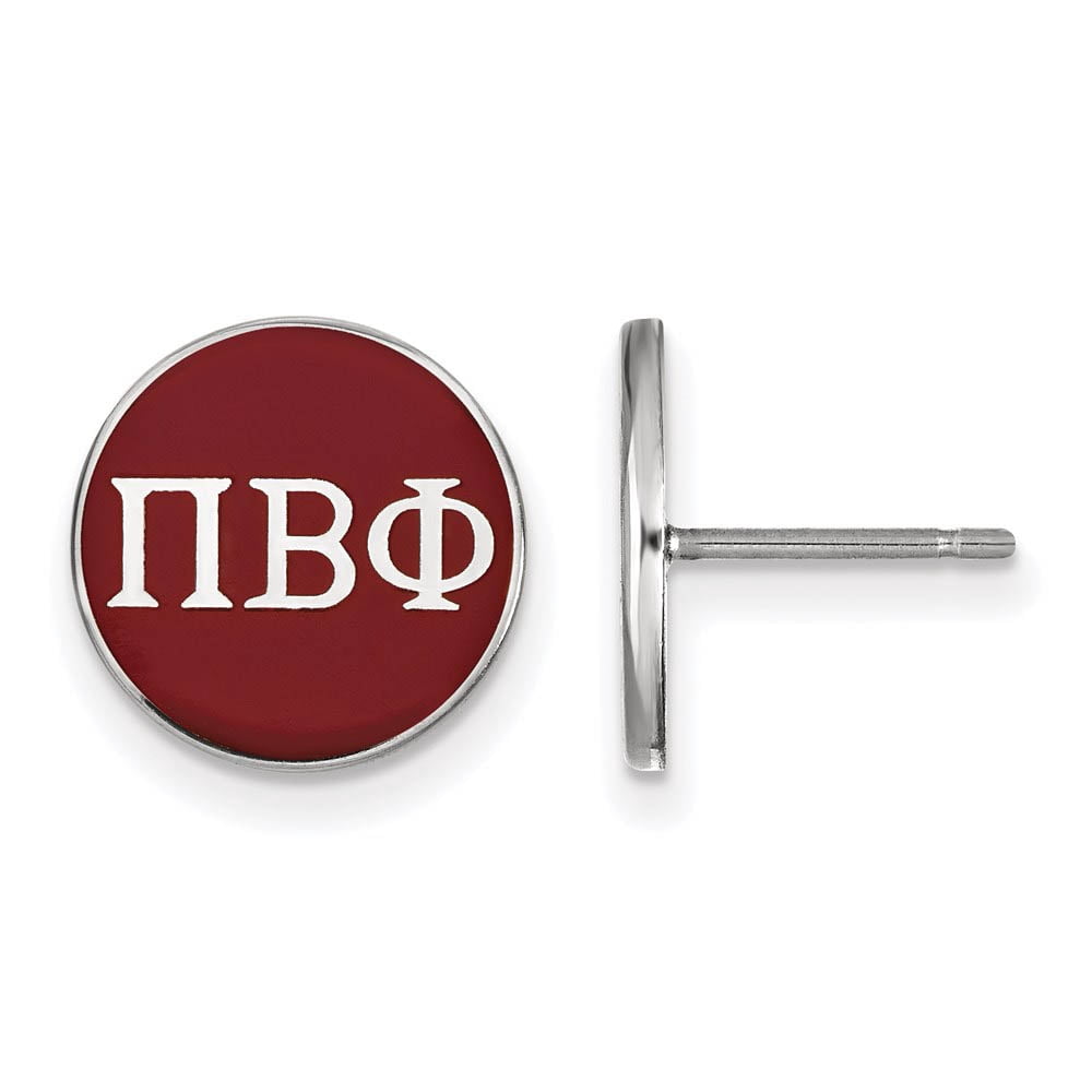 Sterling Silver Official Licensed Greek Sororities Pi Beta Phi (???) Enameled Post Earrings
