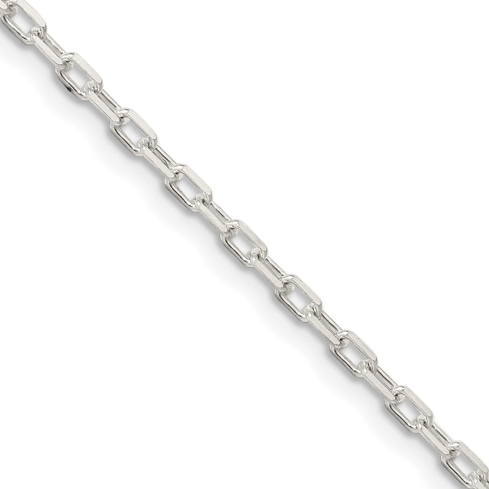 Sterling Silver 2.2mm Diamond-cut Long Link Cable Chain 26 Inches