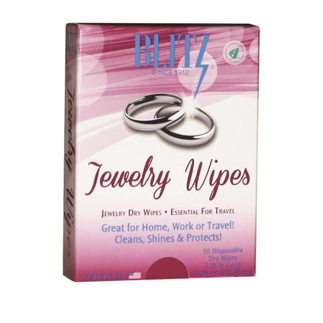 Blitz Package/30 Dry Disposable Jewelry Wipes for Gold Silver and Platinum QGM501