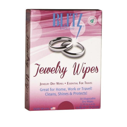 Blitz Package/30 Dry Disposable Jewelry Wipes for Gold Silver and Platinum QGM501