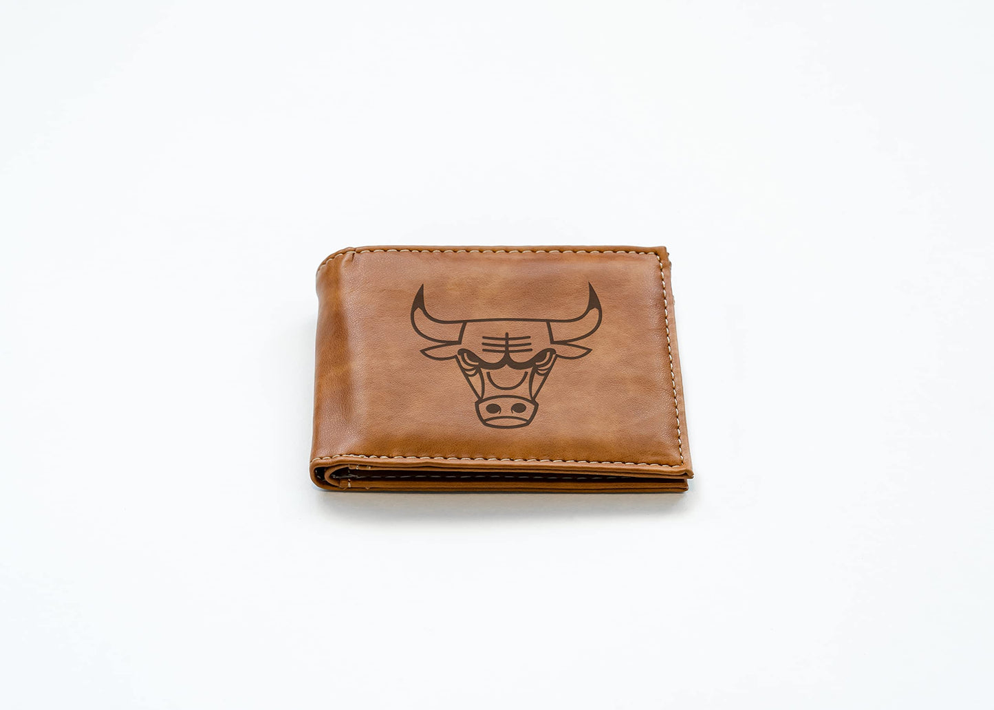 4" Brown NBA Chicago Bulls Engraved Billfold Wallet
