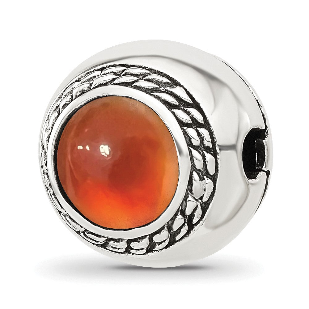 Sterling Silver Reflections Carnelian Stone Hinged Bead