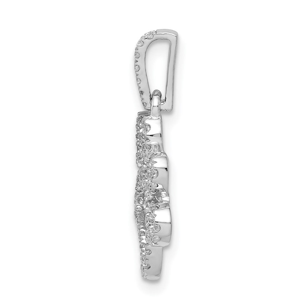 14k White Gold 1/4 carat Lab Grown Diamond VS/SI+ G+ Paw Print Pendant
