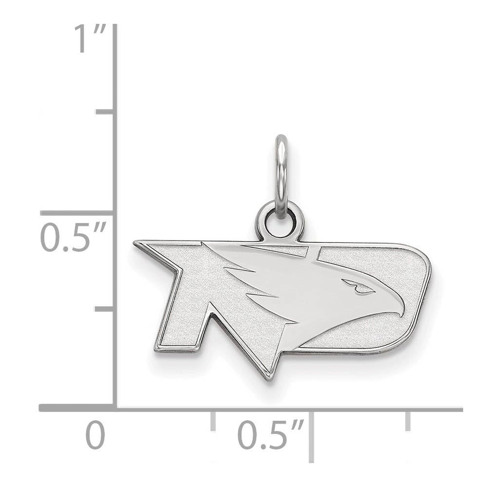 Sterling Silver Rhodium-plated LogoArt University of North Dakota Extra Small Pendant Q-SS001UNOD