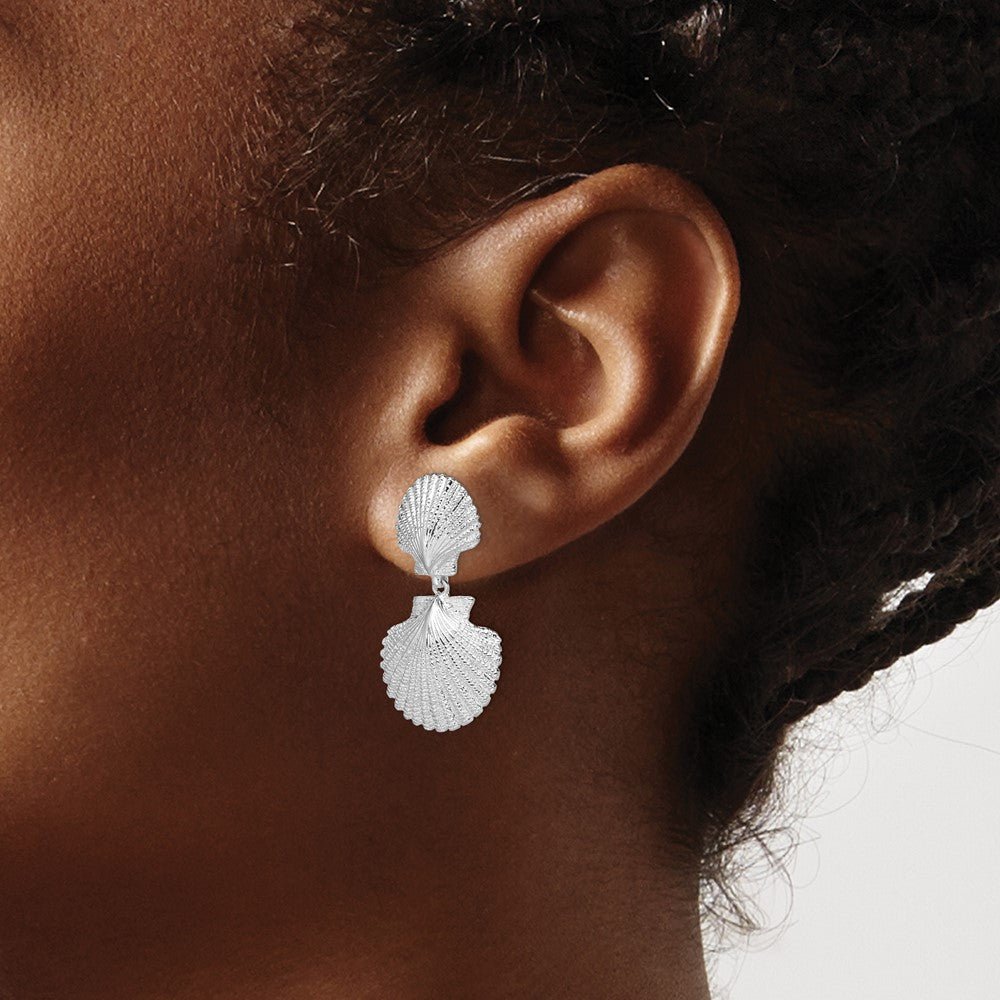 Sterling Silver Fancy J-Hoop Earrings