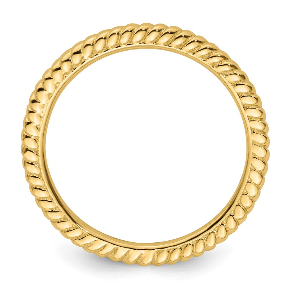 Sterling Silver Stackable Expressions Gold-plated Twisted Ring Size -8