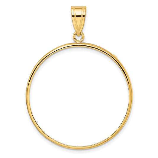 Wideband Distinguished Coin Jewelry 10k Polished 32.0mm Prong Coin Bezel Pendant