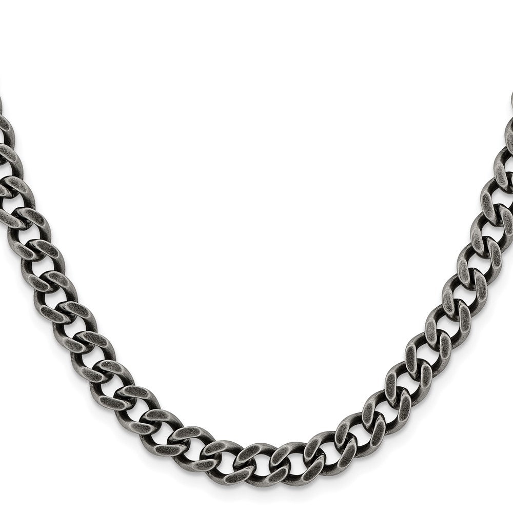 Stainless Steel Oxidized 7.5mm 22in Curb Chain