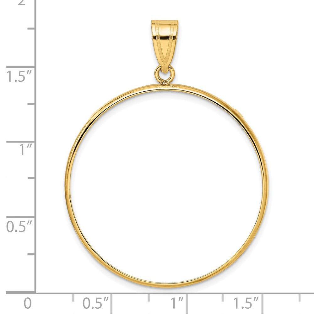 Wideband Distinguished Coin Jewelry 14k Polished 34.2mm Prong Coin Bezel Pendant