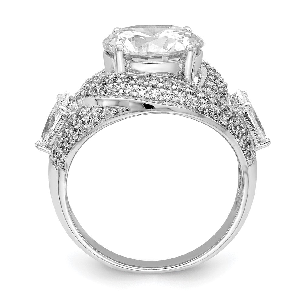 Sterling Silver Rhod-plated CZ Ring