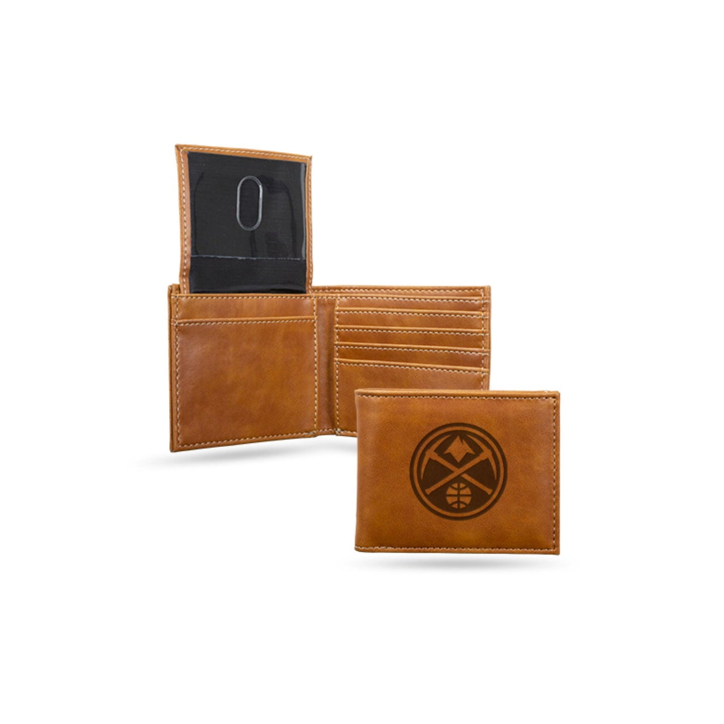Denver Basketball Nugget's Laser Engraved Brown Billfold Wallet