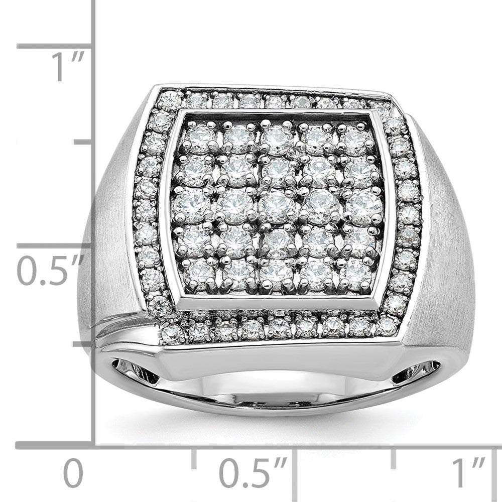 14k White Gold IBGoodman Men's Polished & Satin Cluster Ring Mounting