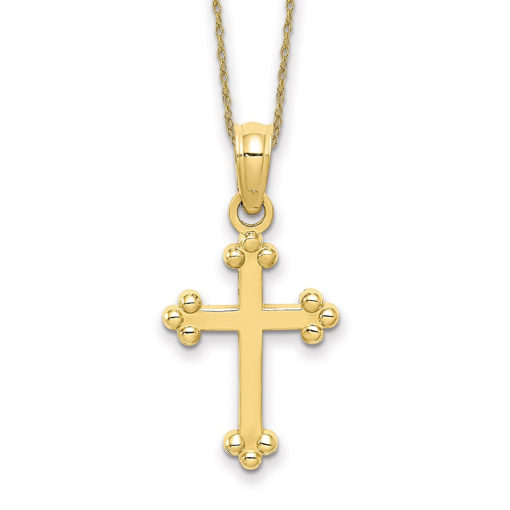 10K Budded Cross Necklace