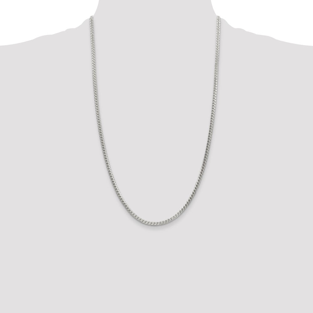 Sterling Silver 3.1mm D/C Square Franco Chain 26 Inches