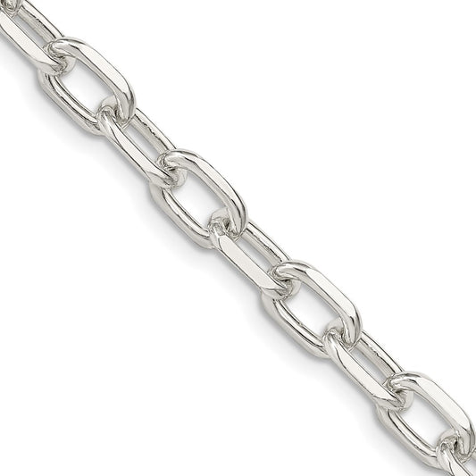 Sterling Silver 6.65mm Diamond-cut Long Link Cable Chain 26 Inches