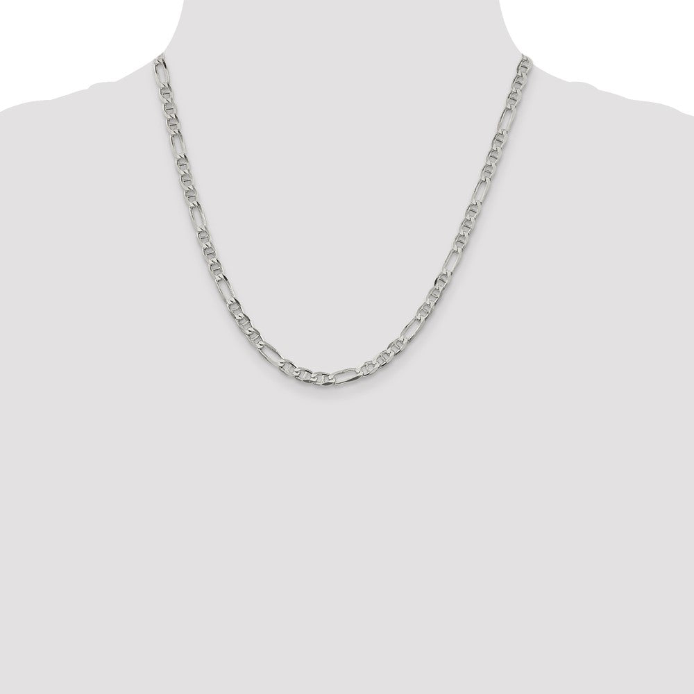 Sterling Silver 4.5mm Figaro Anchor Chain 20 Inches