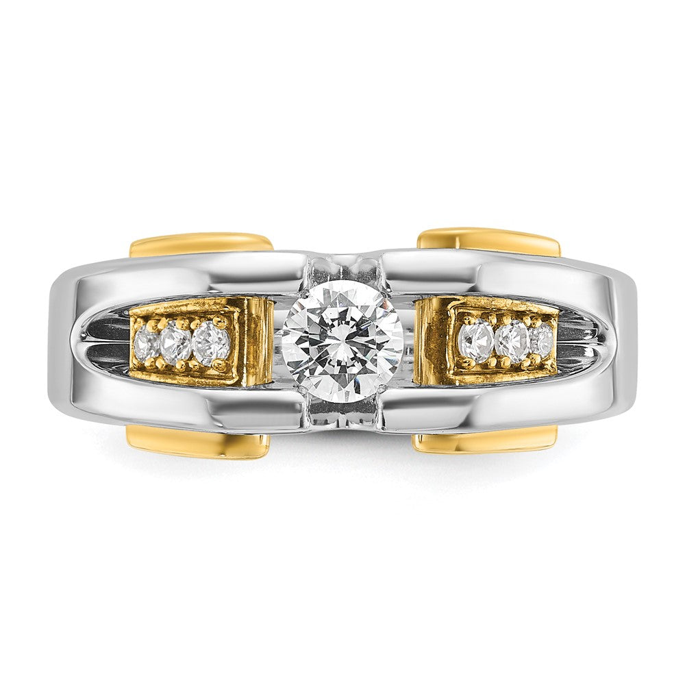 IBGoodman 14k Two-tone 1/2 carat Lab Grown Diamond VS/SI+ G+ Complete Men's Ring