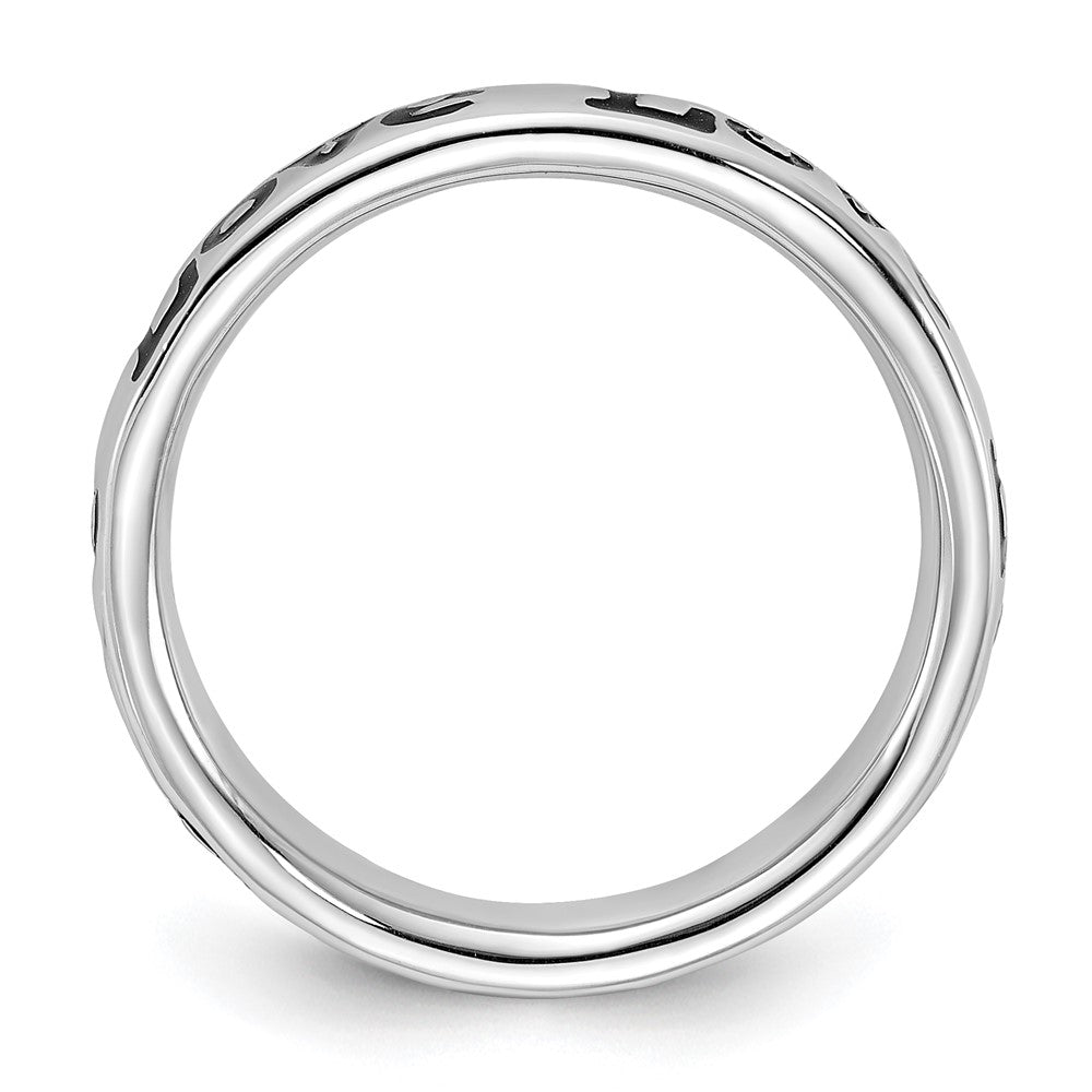 Sterling Silver Stackable Expressions Polished Enameled Love Ring Size -5