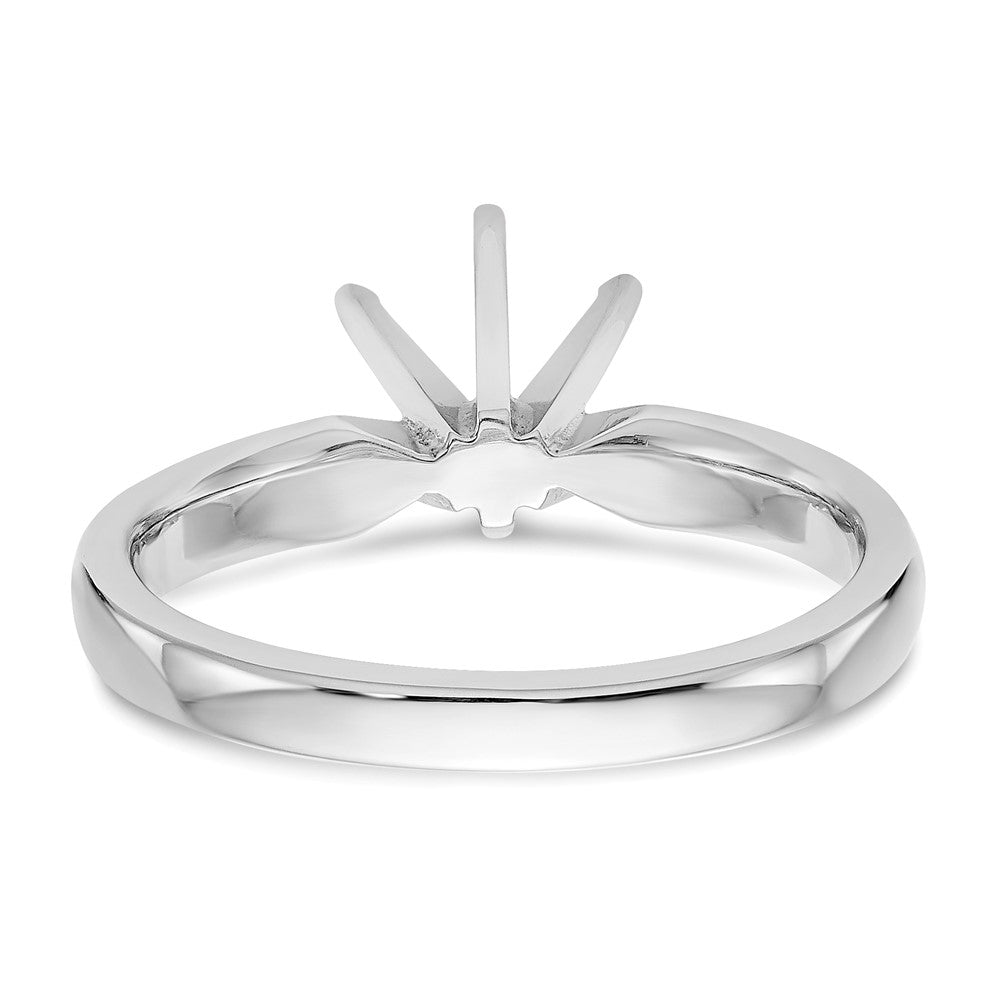 14k White Gold 1/4 carat Medium-Weight Comfort-Fit 6-Prong Round Solitaire Ring Mounting