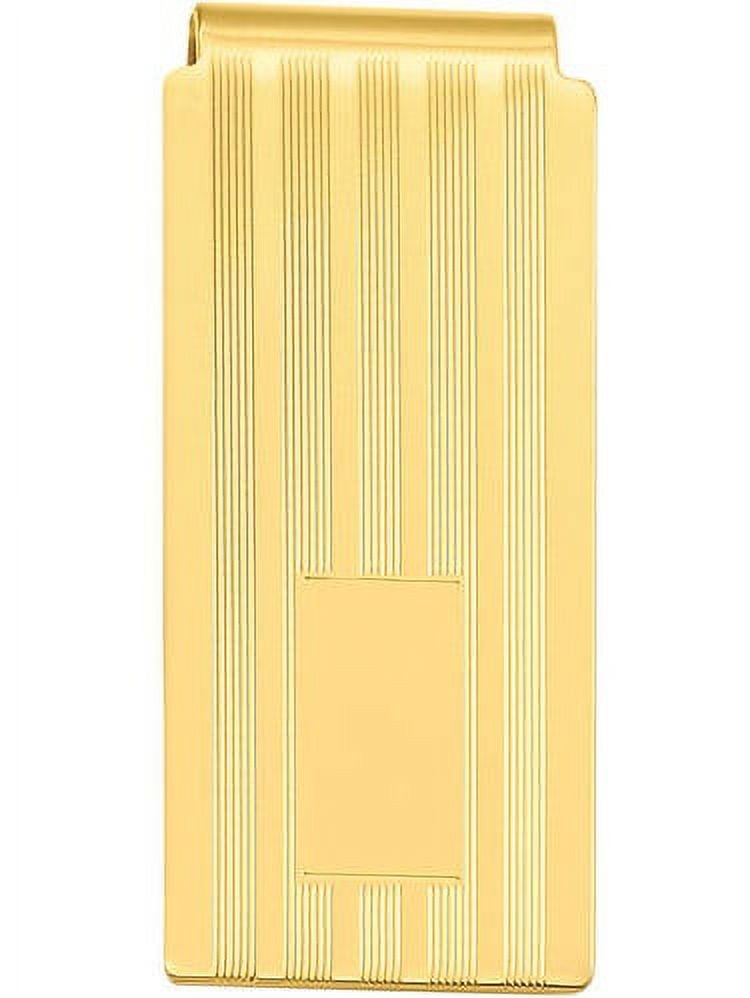 Primal Gold-plated Kelly Waters Lined Engraveable Hinged Money Clip