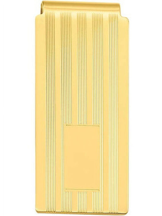 Primal Gold-plated Kelly Waters Lined Engraveable Hinged Money Clip