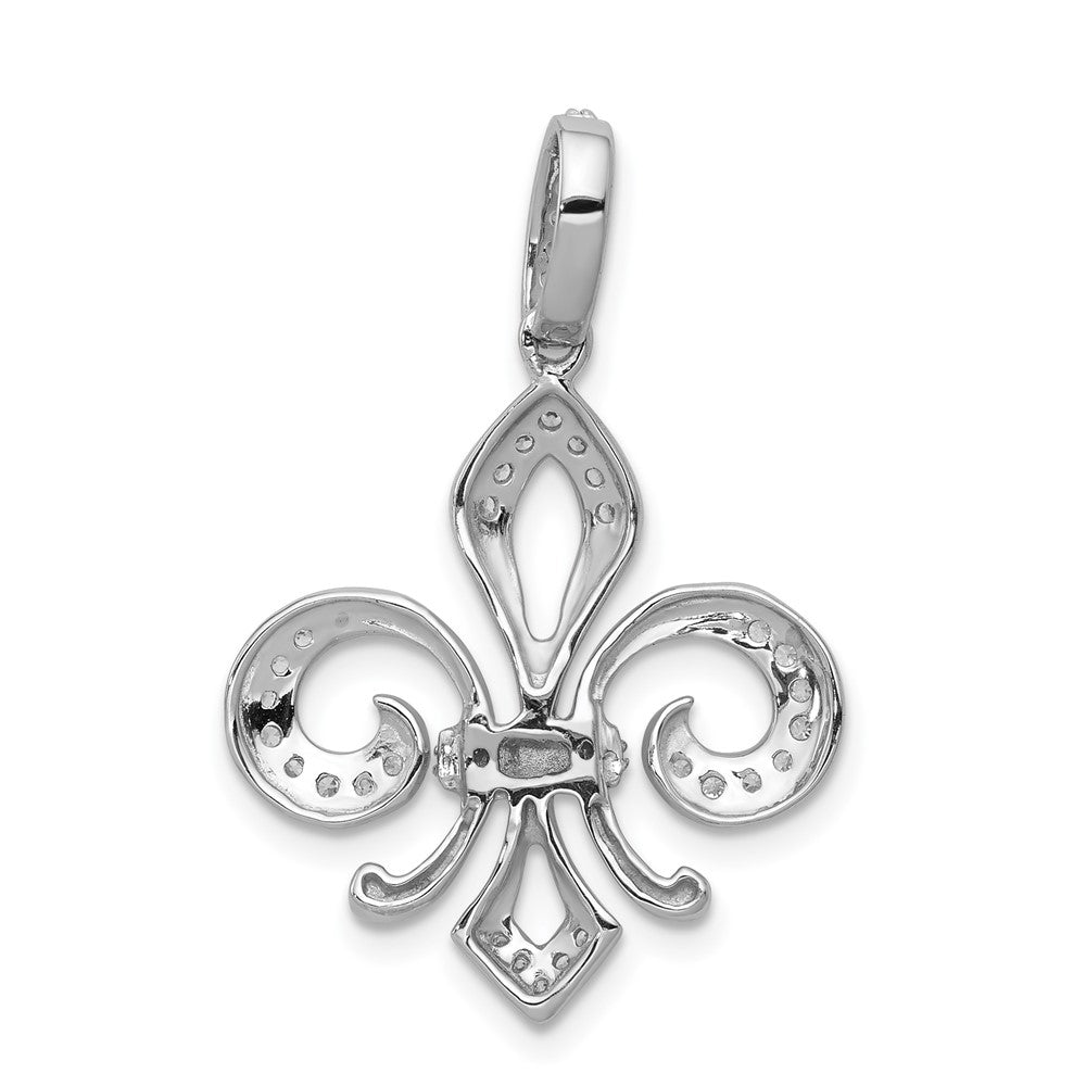 14k Two Tone 1/5 carat Lab Grown Diamond VS/SI+ G+ Fleur De Lis Pendant
