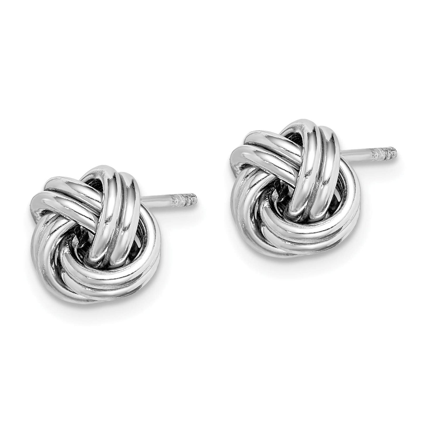 Primal Silver Sterling Silver Rhodium-plated Polished Love Knot Post Earrings