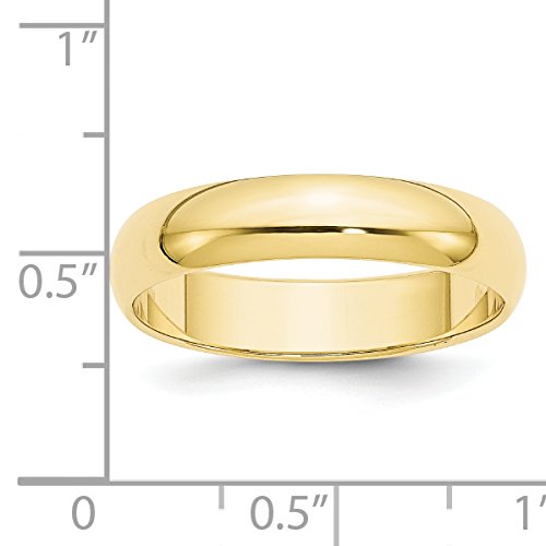 10k Yellow Gold 5mm Half Round Wedding Band Size 7.5