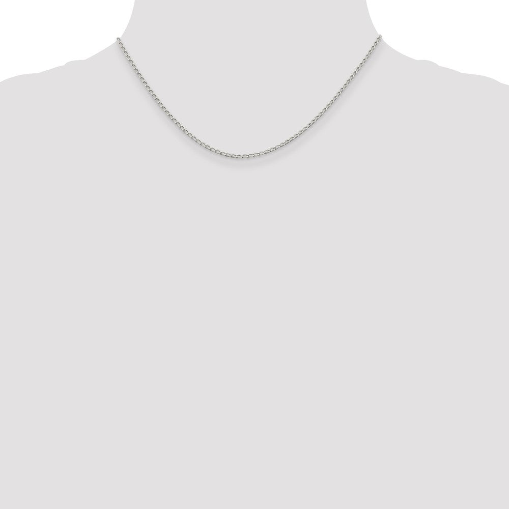 Sterling Silver 1.5mm Open Elongated Link Chain 16 Inches
