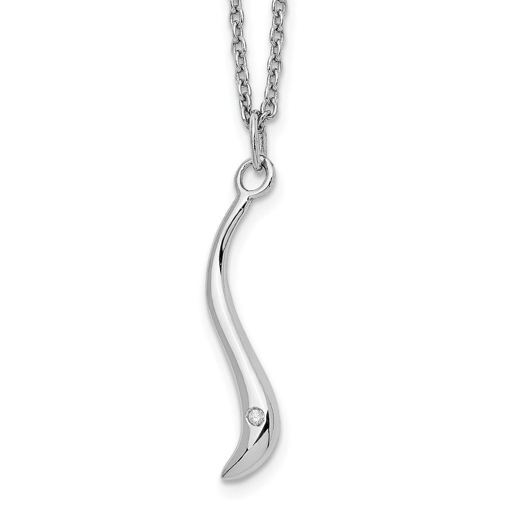 White Ice Sterling Silver Rhodium-plated 18 Inch Swirl Diamond Necklace with 2 Inch Extender 18 Inches