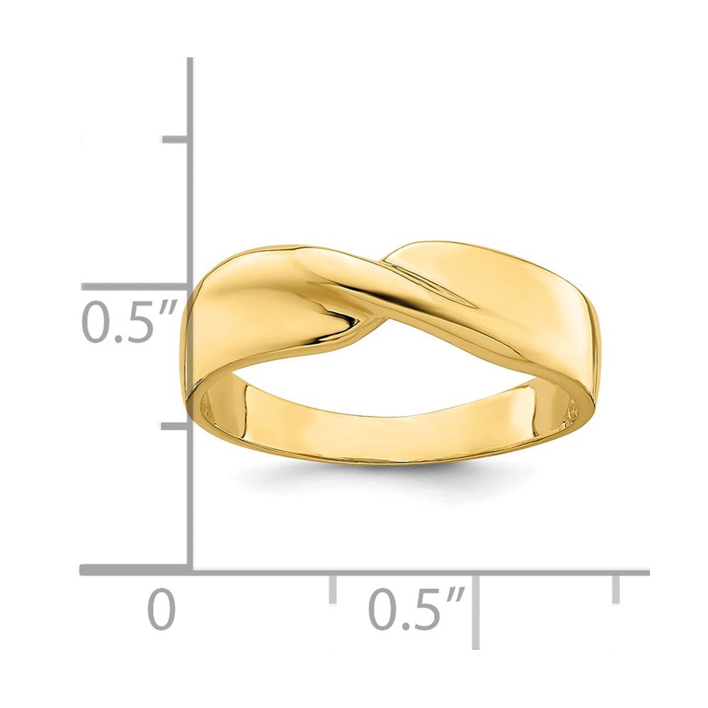 14K Polished Single Twist Ring Size 6